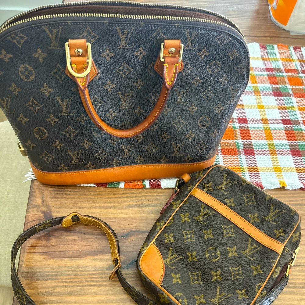 VINTAGE Louis Vuitton Brown Monogram Satchel Set